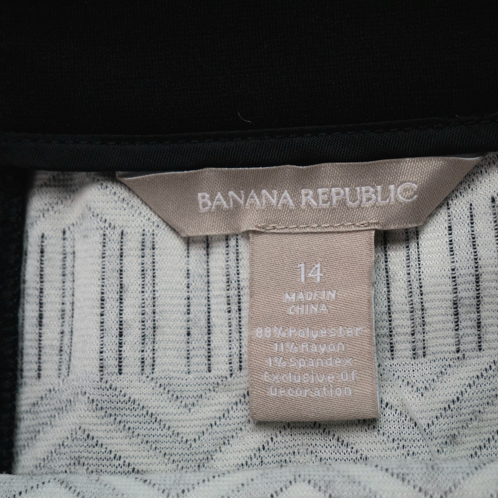 Banana Republic 14 Black White Geometric Jacquard Pencil Skirt NWT - Picture 5 of 12